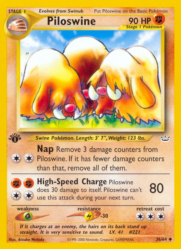 Piloswine (36/64) [Neo Revelation 1st Edition] | Exor Games Summserside