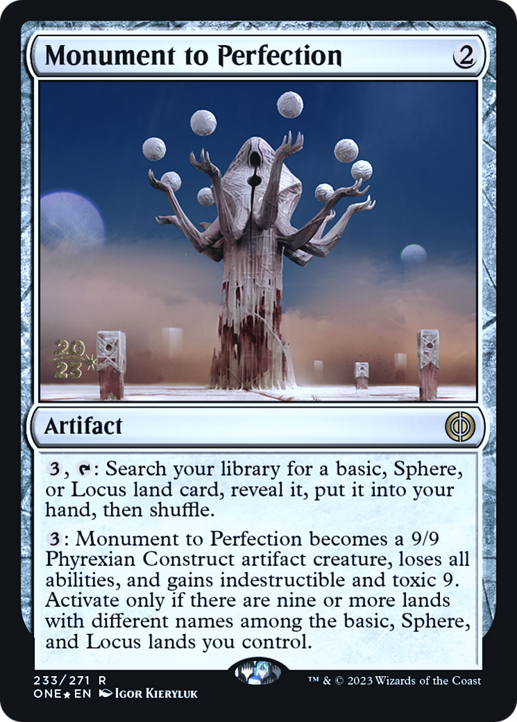 Monument to Perfection [Phyrexia: All Will Be One Prerelease Promos] | Exor Games Summserside