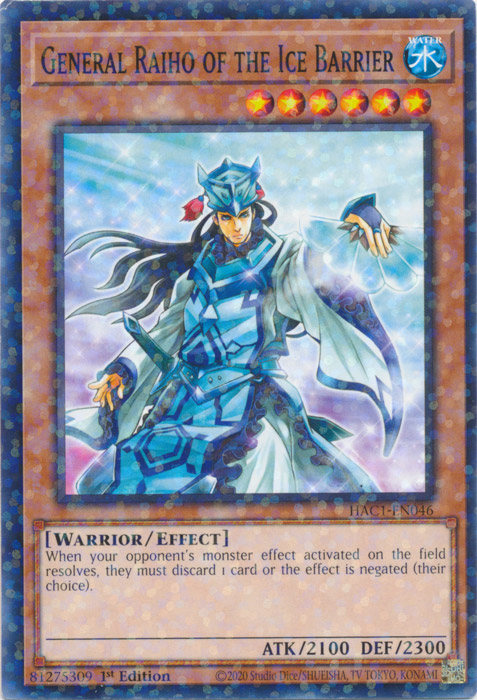 General Raiho of the Ice Barrier (Duel Terminal) [HAC1-EN046] Common | Exor Games Summserside