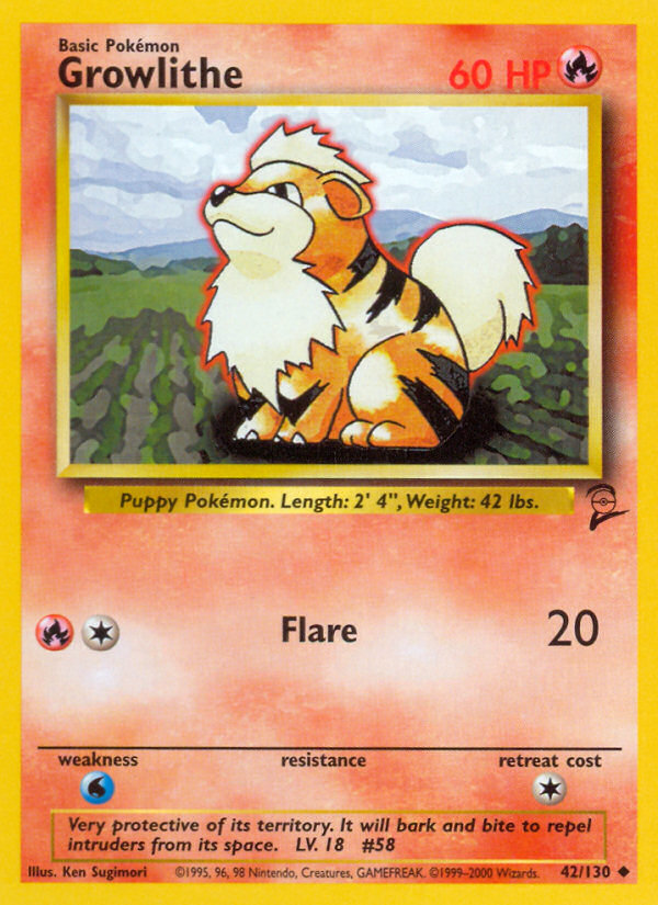 Growlithe (42/130) [Base Set 2] | Exor Games Summserside