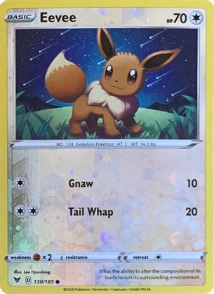 Eevee (130/185) (Reverse Cosmos Holo) [Sword & Shield: Vivid Voltage] | Exor Games Summserside