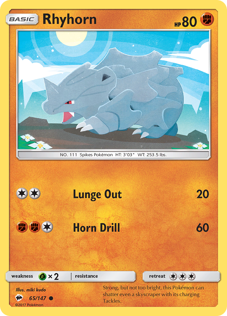 Rhyhorn (65/147) [Sun & Moon: Burning Shadows] | Exor Games Summserside