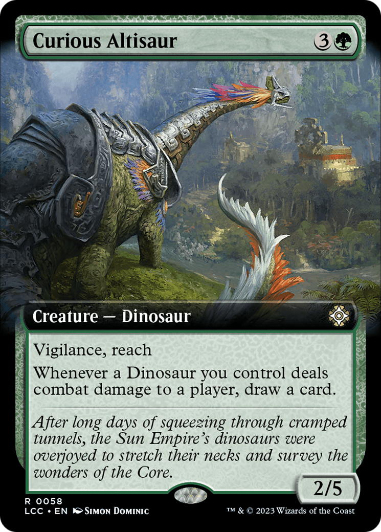 Curious Altisaur (Extended Art) [The Lost Caverns of Ixalan Commander] | Exor Games Summserside