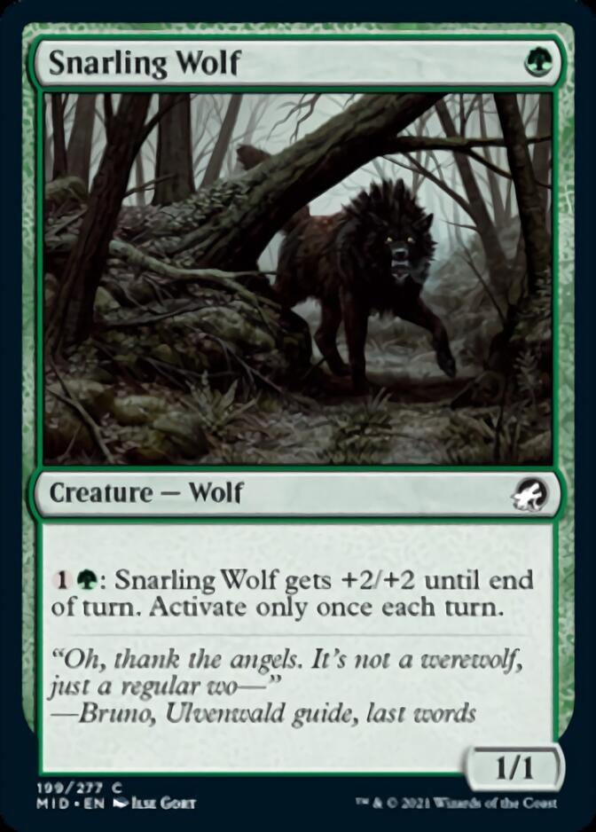 Snarling Wolf [Innistrad: Midnight Hunt] | Exor Games Summserside