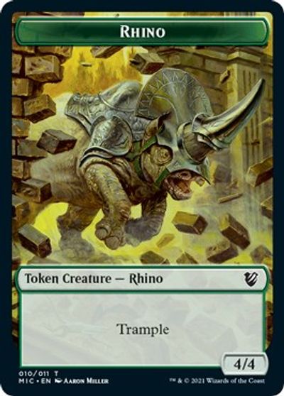 Rhino // Wolf Double-sided Token [Innistrad: Midnight Hunt Commander] | Exor Games Summserside