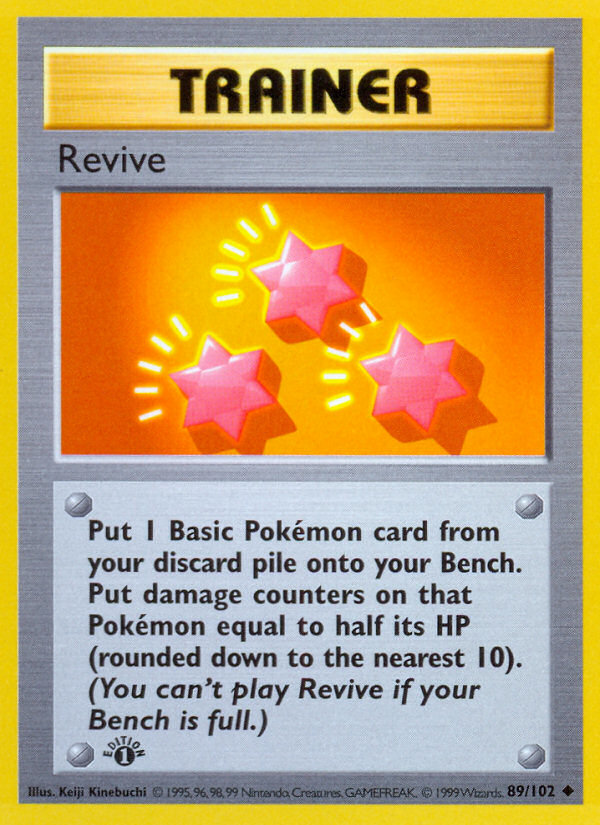 Revive (89/102) (Shadowless) [Base Set 1st Edition] | Exor Games Summserside