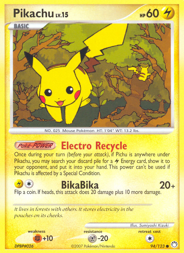 Pikachu (94/123) [Diamond & Pearl: Mysterious Treasures] | Exor Games Summserside