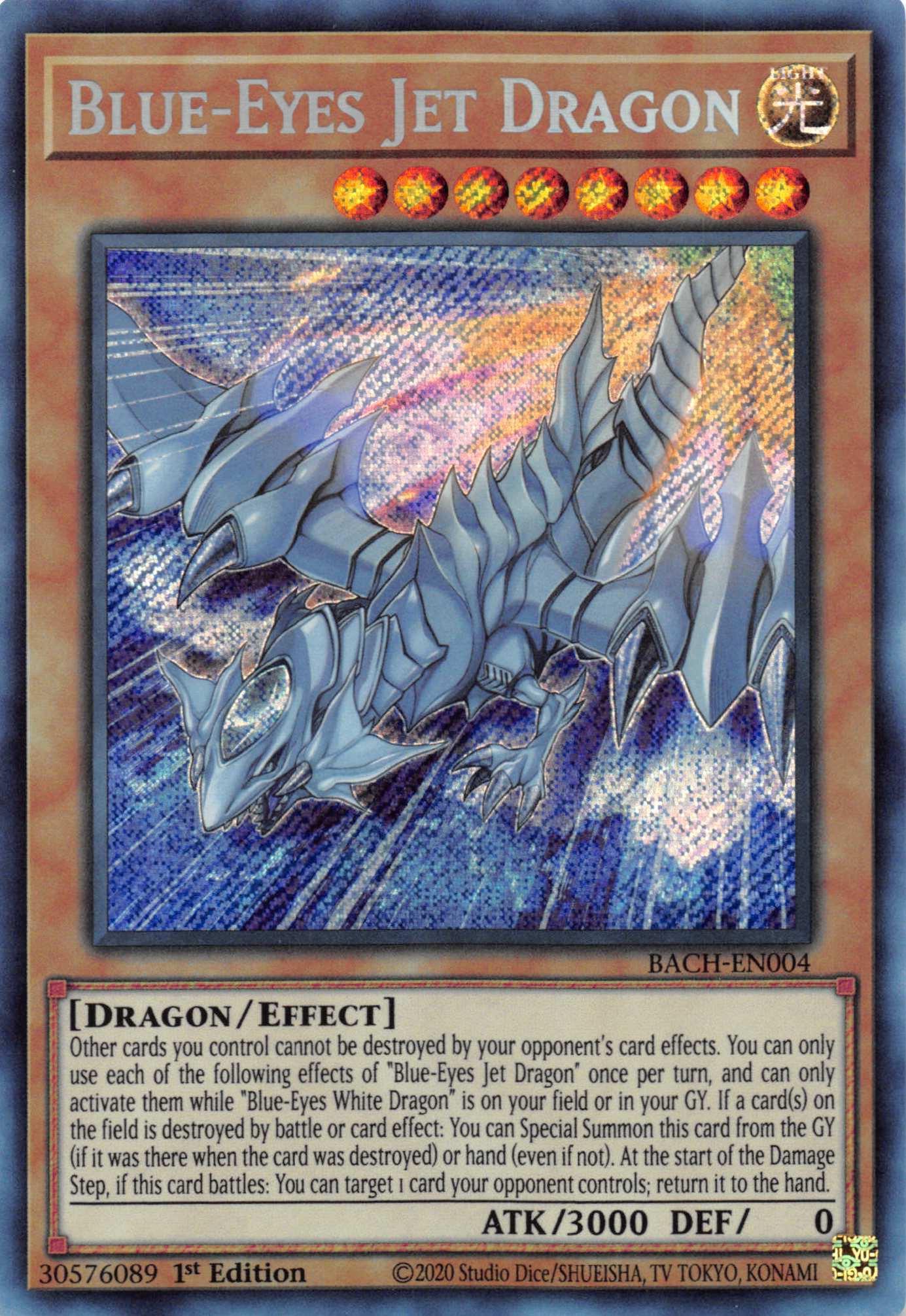 Blue-Eyes Jet Dragon [BACH-EN004] Secret Rare | Exor Games Summserside