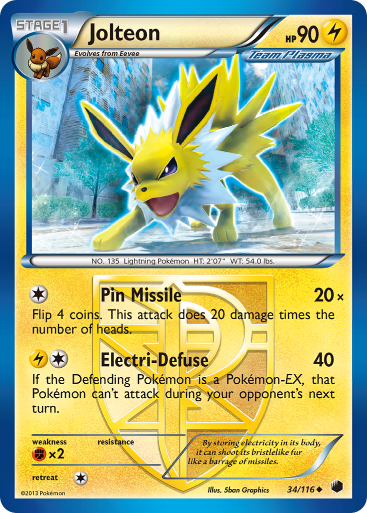 Jolteon (34/116) [Black & White: Plasma Freeze] | Exor Games Summserside