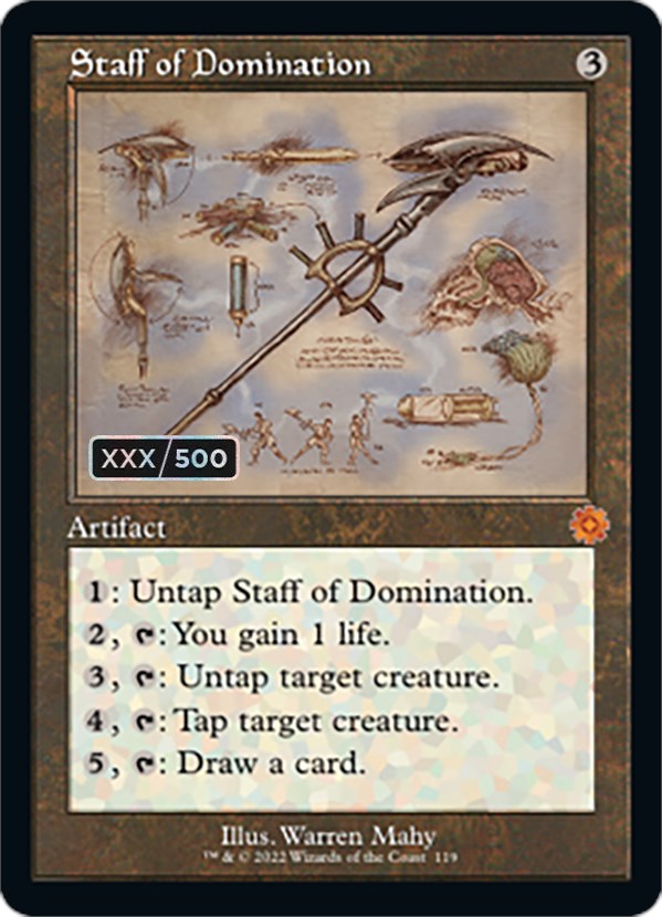 Staff of Domination (Retro Schematic) (Serial Numbered) [The Brothers' War Retro Artifacts] | Exor Games Summserside
