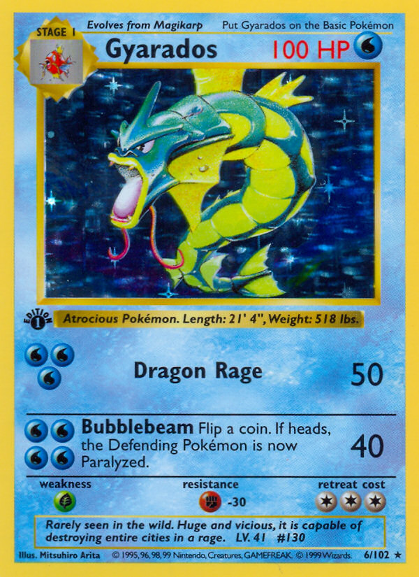 Gyarados (6/102) (Shadowless) [Base Set 1st Edition] | Exor Games Summserside