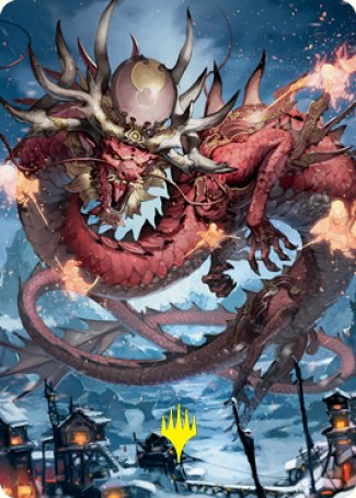 Atsushi, the Blazing Sky 2 Art Card (Gold-Stamped Signature) [Kamigawa: Neon Dynasty Art Series] | Exor Games Summserside