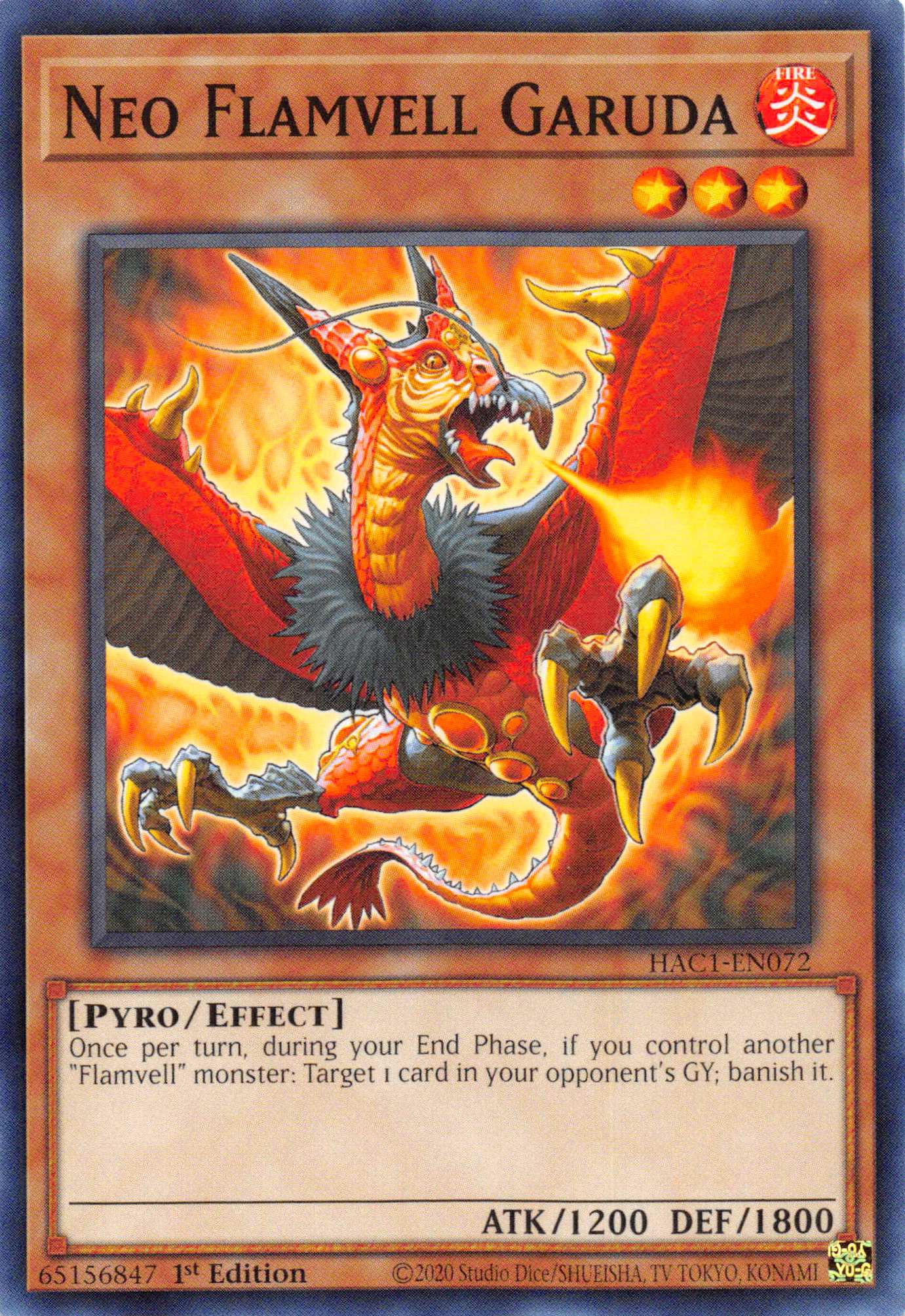 Neo Flamvell Garuda (Duel Terminal) [HAC1-EN072] Parallel Rare | Exor Games Summserside