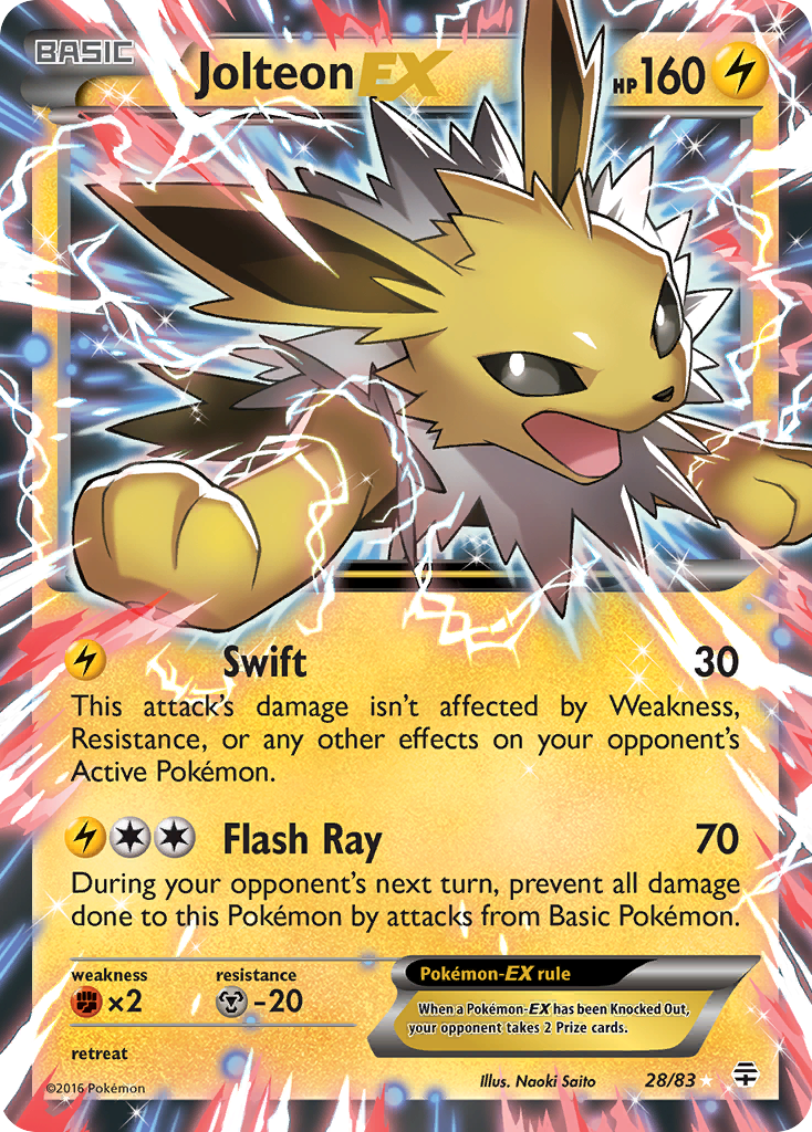 Jolteon EX (28/83) [XY: Generations] | Exor Games Summserside