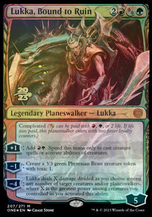 Lukka, Bound to Ruin [Phyrexia: All Will Be One Prerelease Promos] | Exor Games Summserside