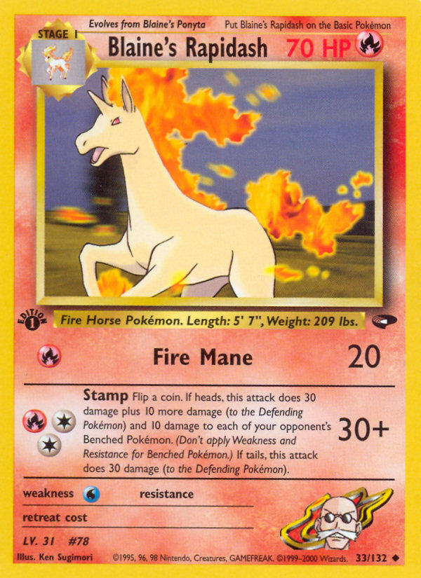 Blaine's Rapidash (33/132) [Gym Challenge 1st Edition] | Exor Games Summserside