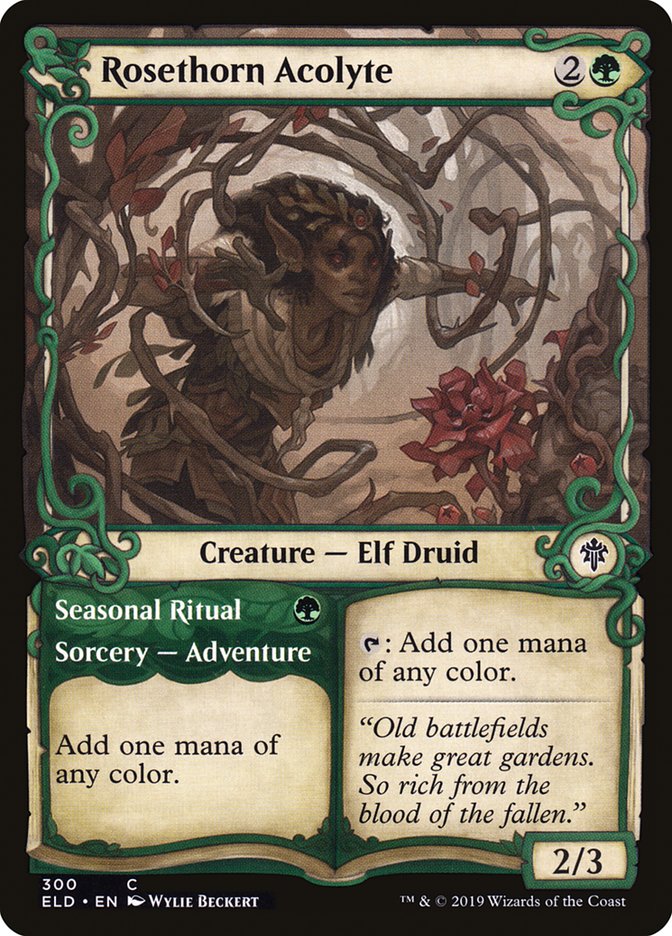 Rosethorn Acolyte // Seasonal Ritual (Showcase) [Throne of Eldraine] | Exor Games Summserside
