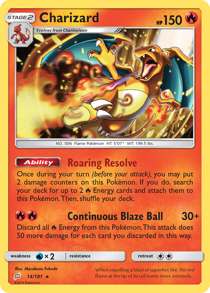 Charizard (14/181) (Cosmos Holo) [Sun & Moon: Team Up] | Exor Games Summserside