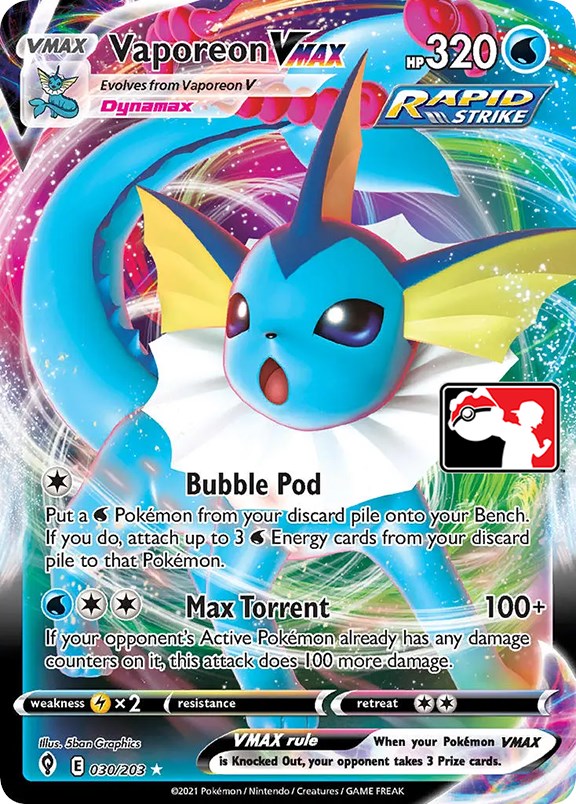 Vaporeon VMAX (030/203) [Prize Pack Series One] | Exor Games Summserside