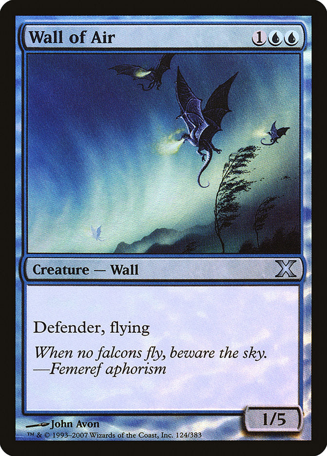 Wall of Air (Premium Foil) [Tenth Edition] | Exor Games Summserside