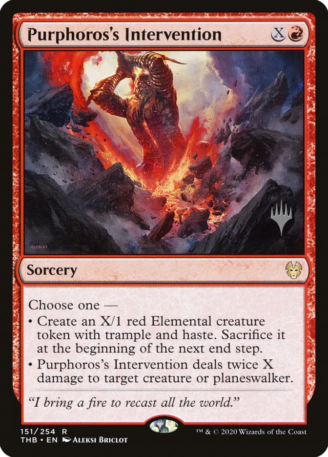 Purphoros's Intervention (Promo Pack) [Theros Beyond Death Promos] | Exor Games Summserside