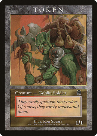 Goblin Soldier Token (Apocalypse) [Magic Player Rewards 2001] | Exor Games Summserside