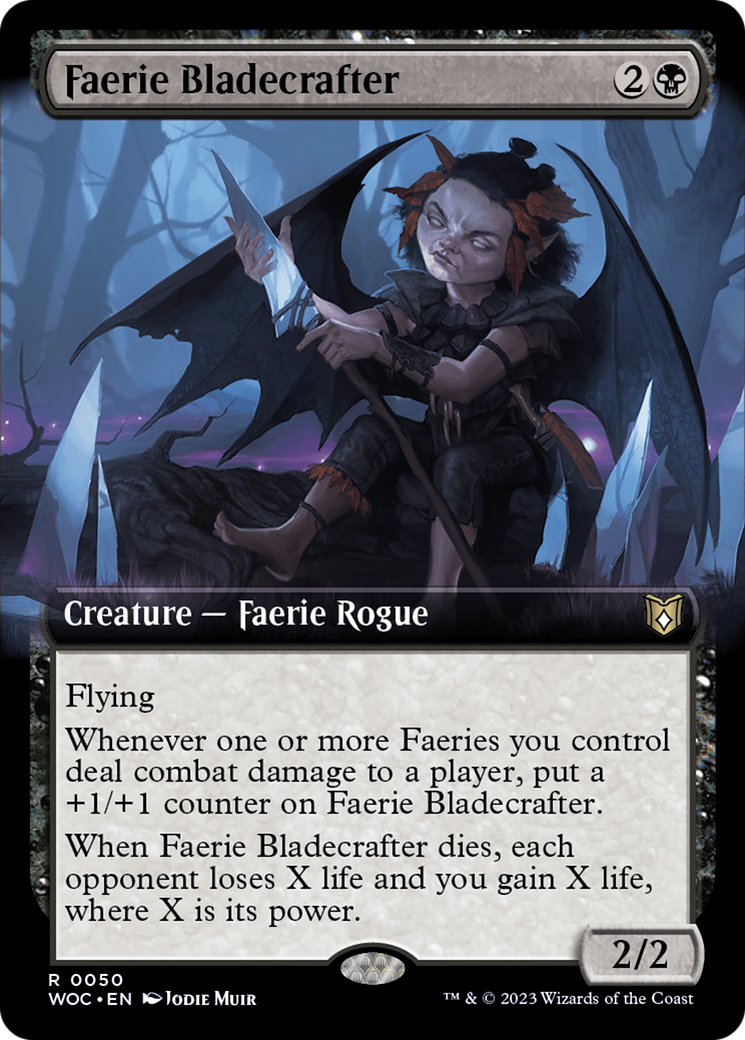 Faerie Bladecrafter (Extended Art) [Wilds of Eldraine Commander] | Exor Games Summserside