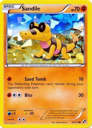 Sandile (63/114) (Cracked Ice Holo) [Black & White: Base Set] | Exor Games Summserside