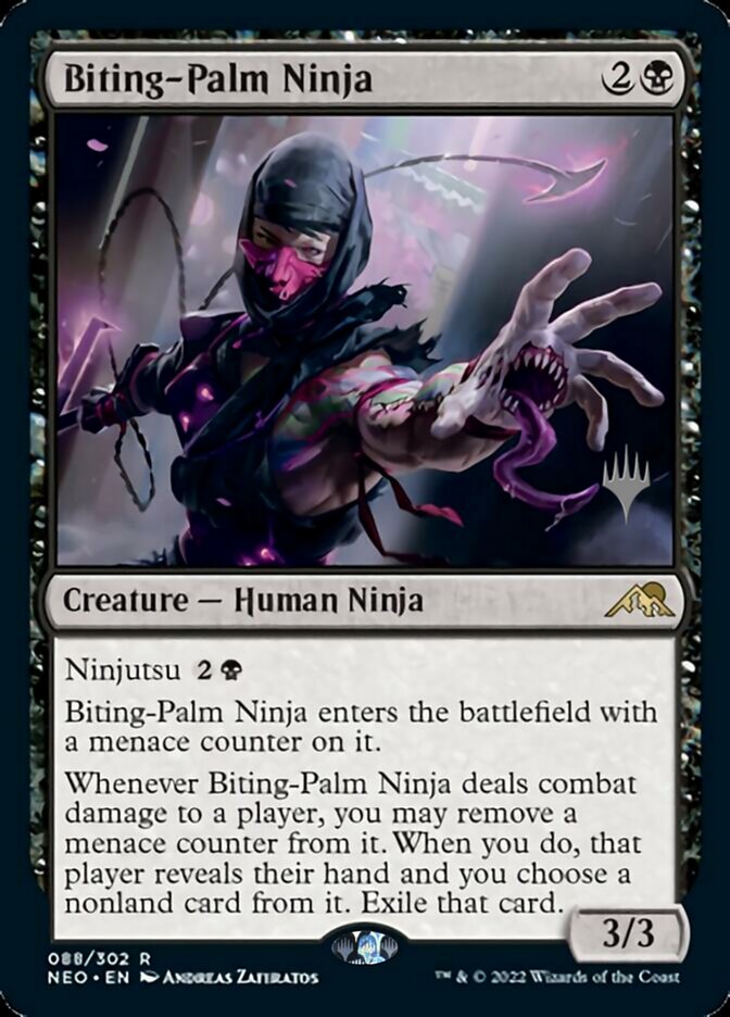 Biting-Palm Ninja (Promo Pack) [Kamigawa: Neon Dynasty Promos] | Exor Games Summserside