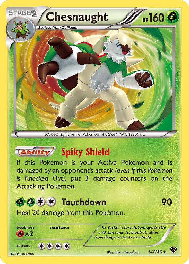 Chesnaught (14/146) (Cosmos Holo) (Blister Exclusive) [XY: Base Set] | Exor Games Summserside