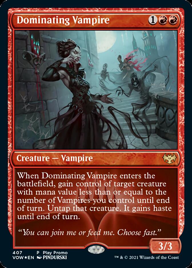 Dominating Vampire (Play Promo) [Innistrad: Crimson Vow Promos] | Exor Games Summserside