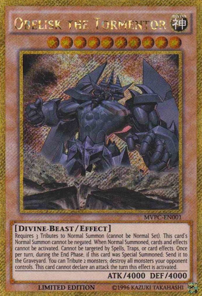 Obelisk the Tormentor [MVPC-EN001] Gold Secret Rare | Exor Games Summserside