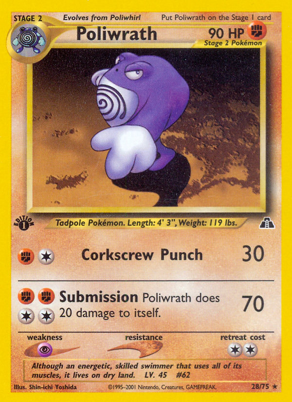 Poliwrath (28/75) [Neo Discovery 1st Edition] | Exor Games Summserside