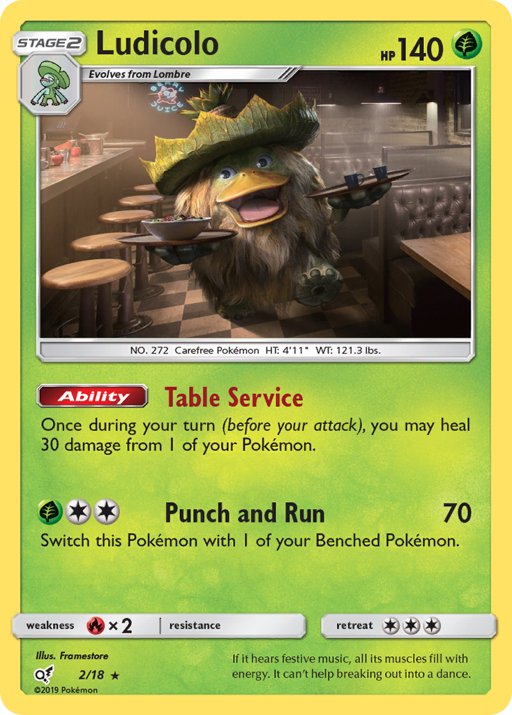 Ludicolo (2/18) [Sun & Moon: Detective Pikachu] | Exor Games Summserside