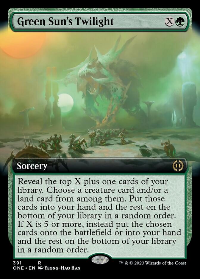 Green Sun's Twilight (Extended Art) [Phyrexia: All Will Be One] | Exor Games Summserside