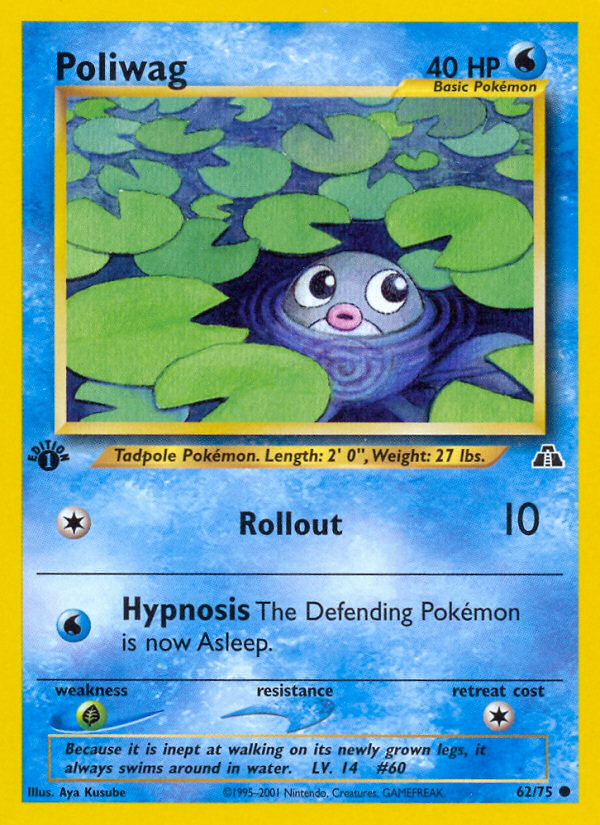 Poliwag (62/75) [Neo Discovery 1st Edition] | Exor Games Summserside