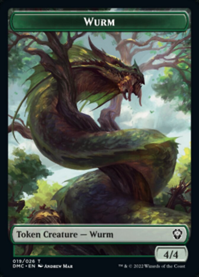 Bird (002) // Wurm Double-sided Token [Dominaria United Tokens] | Exor Games Summserside