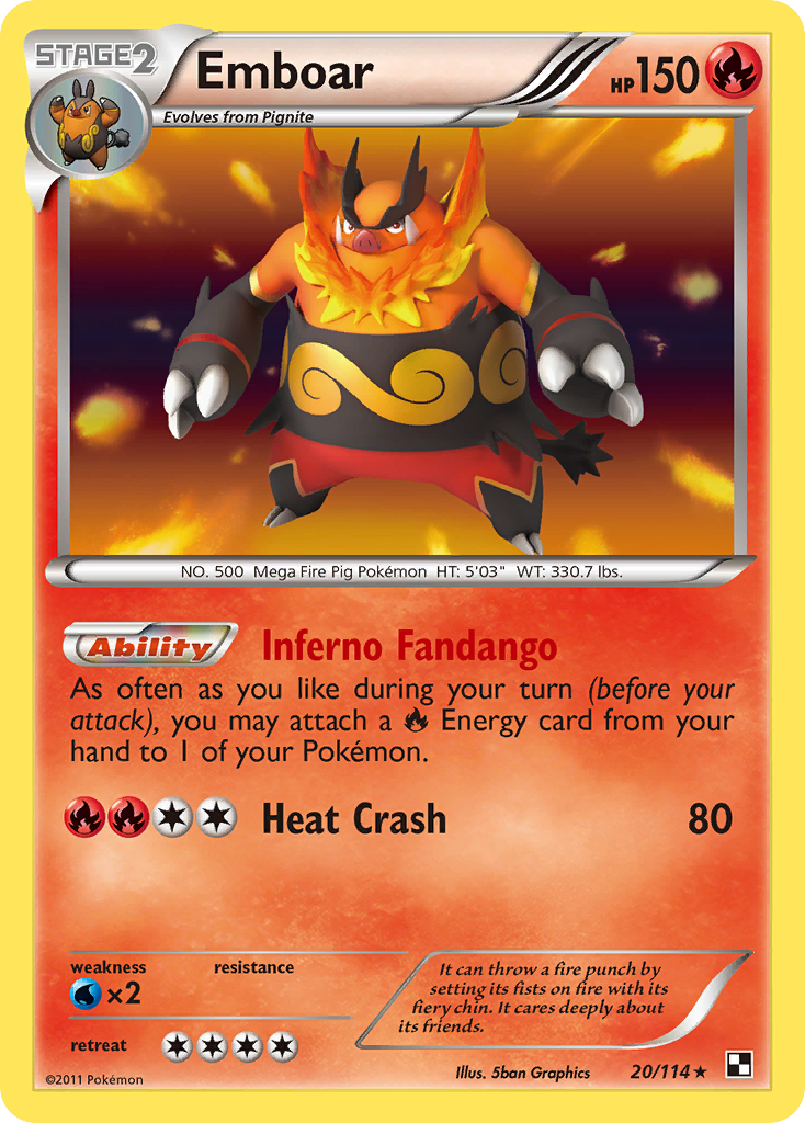 Emboar (20/114) [Black & White: Base Set] | Exor Games Summserside