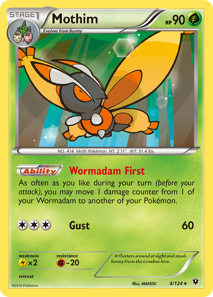 Mothim (4/124) [XY: Fates Collide] | Exor Games Summserside