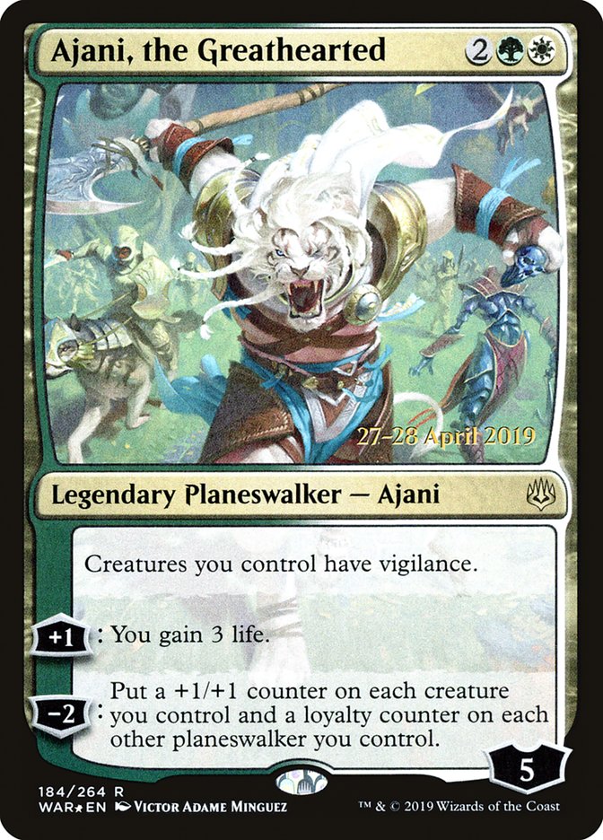 Ajani, the Greathearted  [War of the Spark Prerelease Promos] | Exor Games Summserside