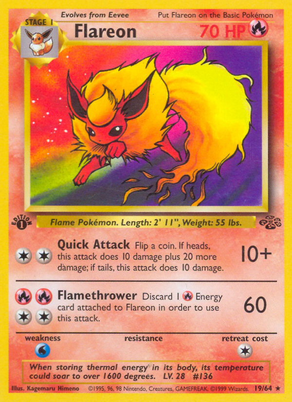 Flareon (19/64) [Jungle 1st Edition] | Exor Games Summserside