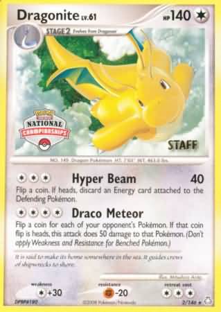 Dragonite (2/146) (National Championship Staff) [Diamond & Pearl: Legends Awakened] | Exor Games Summserside