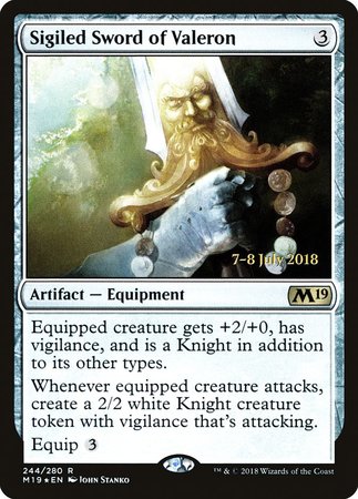 Sigiled Sword of Valeron [Core Set 2019 Promos] | Exor Games Summserside