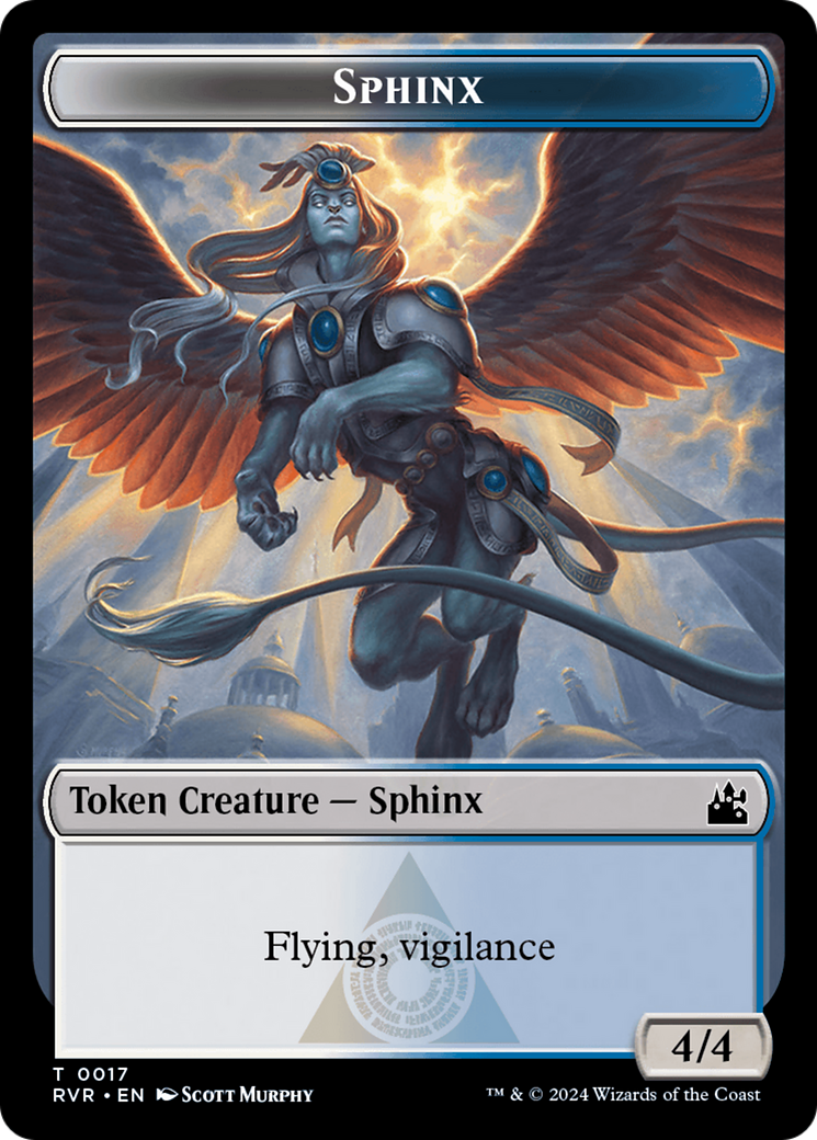 Spirit (0018) // Sphinx Double-Sided Token [Ravnica Remastered Tokens] | Exor Games Summserside