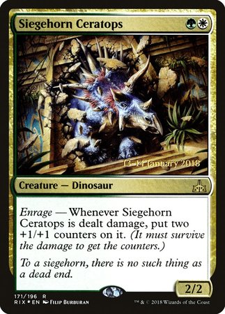Siegehorn Ceratops [Rivals of Ixalan Promos] | Exor Games Summserside