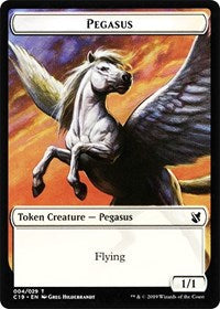 Pegasus // Human Double-sided Token [Commander 2019 Tokens] | Exor Games Summserside