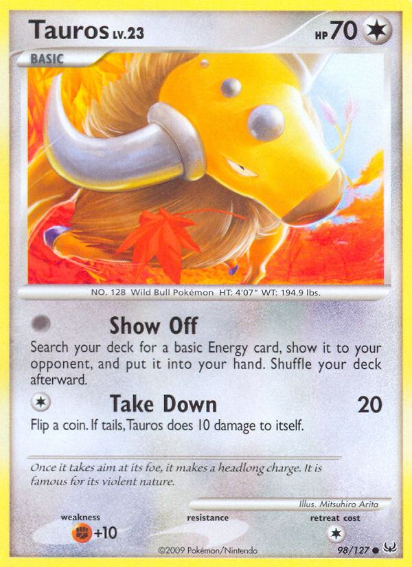 Tauros (98/127) [Platinum: Base Set] | Exor Games Summserside