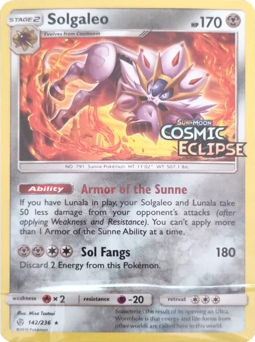 Solgaleo (142/236) (Cosmic Eclipse Stamped) [Sun & Moon: Cosmic Eclipse] | Exor Games Summserside