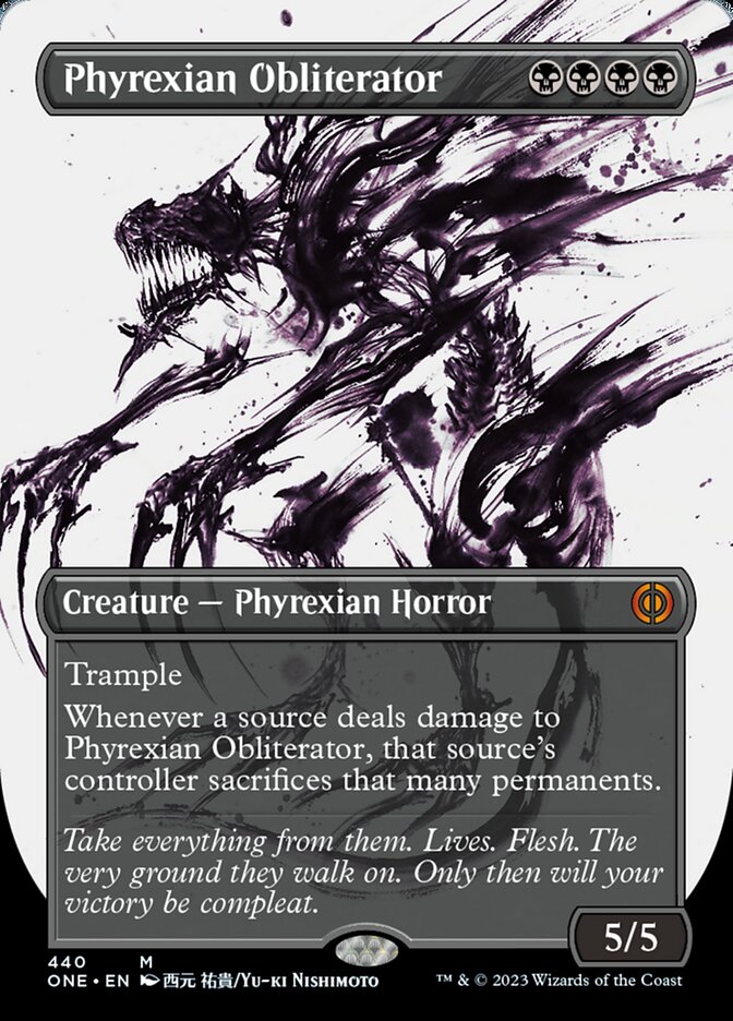 Phyrexian Obliterator (Borderless Ichor Step-and-Compleat Foil) [Phyrexia: All Will Be One] | Exor Games Summserside