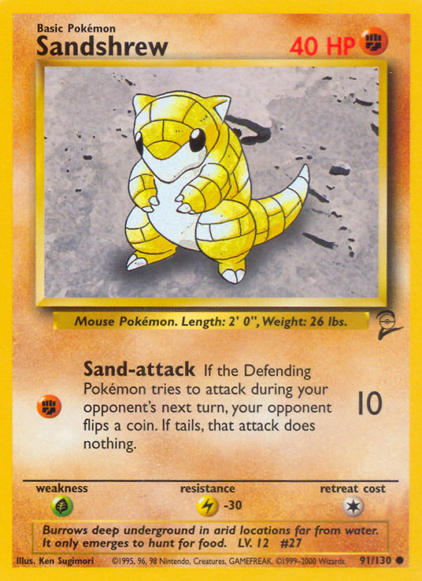 Sandshrew (91/130) [Base Set 2] | Exor Games Summserside